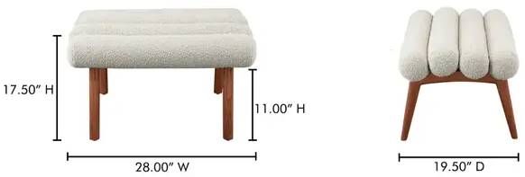 Moe's Home Collection Arlo Off White Accent Stool-3