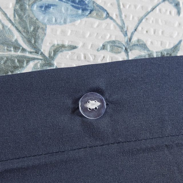 Olliix by Madison Park 3 Piece Blue King/California King Zennia Printed Seersucker Duvet Cover Set-3