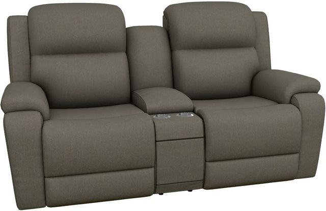 La-Z-Boy® Dorian Smoke Manual Reclining Loveseat with Console-0