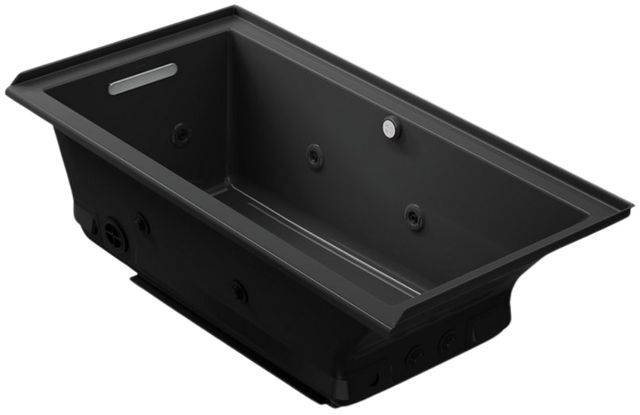 KOHLER® Underscore® Black 60" X 30" Alcove Heated Bubblemassage™ Air Bath with Whirlpool - Left Drain-0