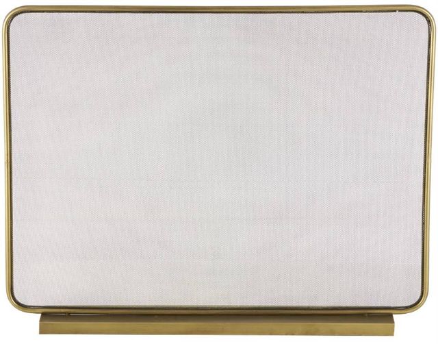 Deco Marche Gold Geometric 1-Panel Fireplace Screen with Rounded Edges and Rectangular Base-1