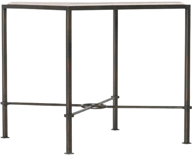 Hooker® Furniture Melange Creamy Beige End Table with Dark Charcoal Base-0