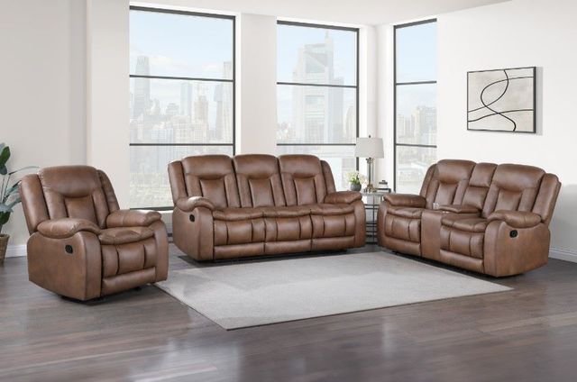 New Classic® Home Furnishings Morello Saddle Brown Manual Glider Recliner-1