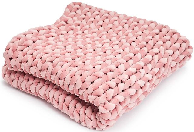 Hush Knit Dusty Rose Weighted Blanket-0