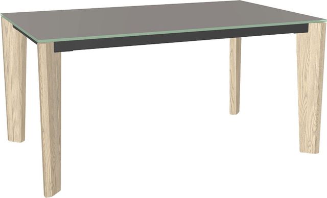 Amisco Customizable Fabiola 60" Rectangular Dining Table with 0.5" Taupe Glass Top-0