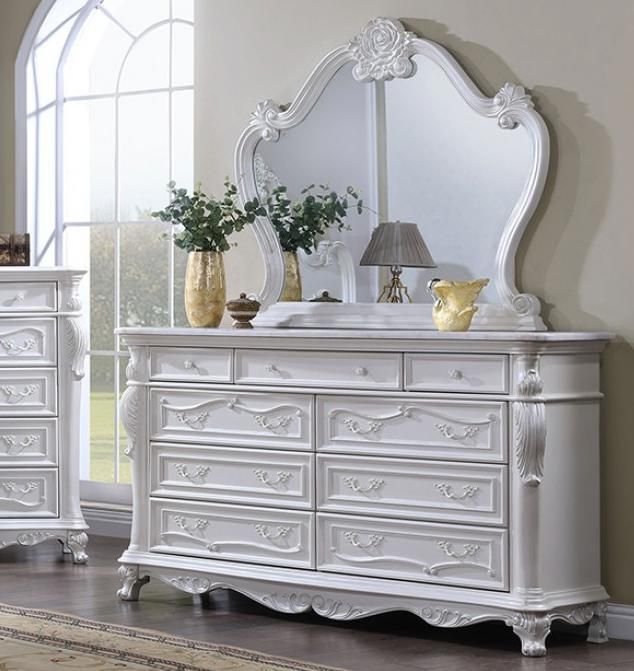 Furniture of America® Ventresca 4-Piece White Queen Bedroom Set-3