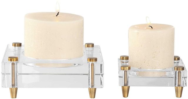Uttermost® Claire 2-Piece Crystal Candleholders Set-2