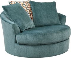 Ashley® Laylabrook Teal Oversized Swivel Accent Chair