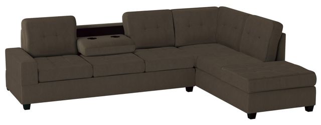 Homelegance® Maston 2-Piece Chocolate Right-Arm Facing Reversible Sectional-3