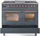 Ilve® Nostalgie II Series 40" Blue Grey Pro Style Dual Fuel Range-4