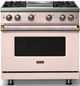Viking® 5 Series 36" Blush Pro Style Gas (NG) Range with Brushed Brass Trim-0