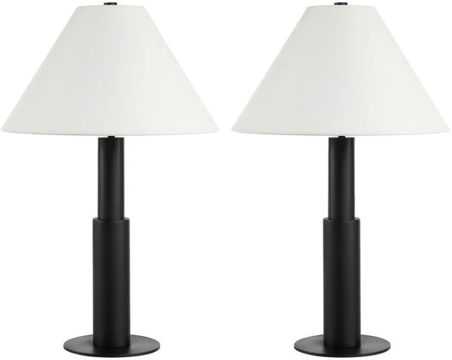 Renwil® Everren Pantera 2-Piece Matte Black Table Lamp Set-0