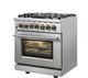 FORNO® Massimo 30" Stainless Steel Pro Style Dual Fuel Range-2