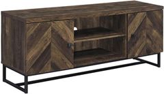 Coaster® Myles Rustic Oak Herringbone TV Console