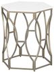 Fairfield® La Bella White End Table with Antique Brass Base-0