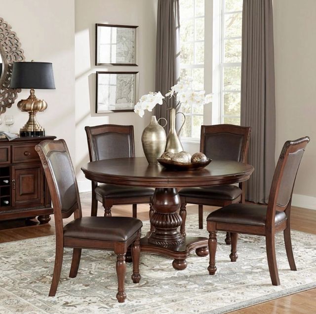 Homelegance® Lordsburg Brown Cherry Round Dining Table-1