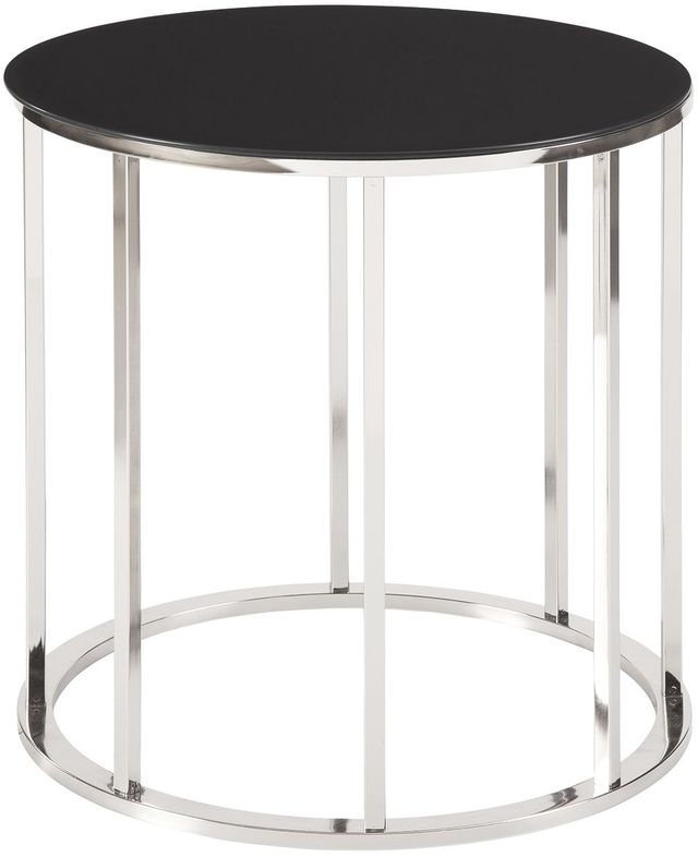 Signature Design by Ashley® Clenco Black/Chrome Round End Table-0