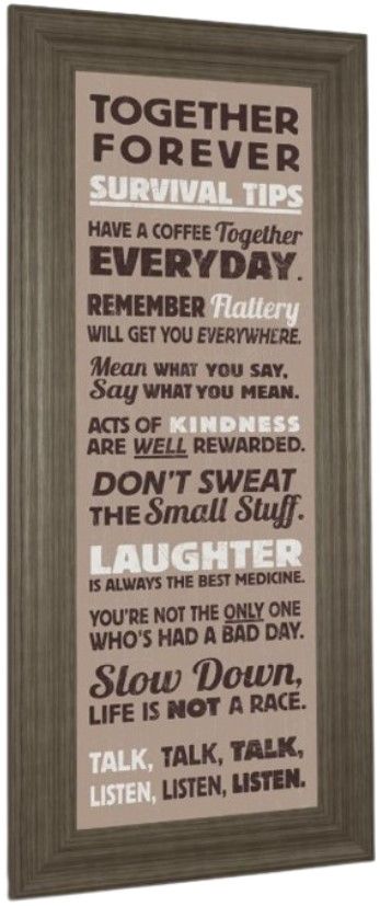 Classy Living Vintage Collection Survival Tips I 18' Wall Art-3