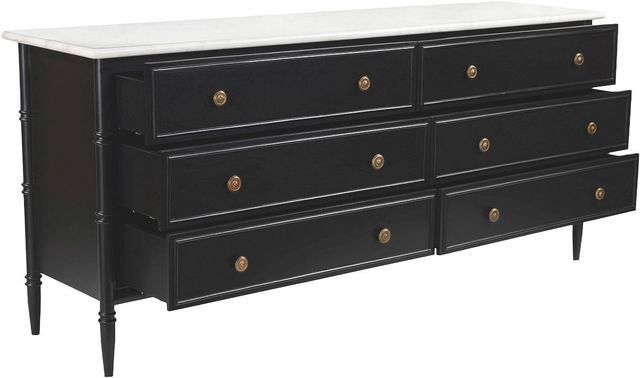 Moe's Home Collection Eleanor Black Dresser with White Marble Top-2
