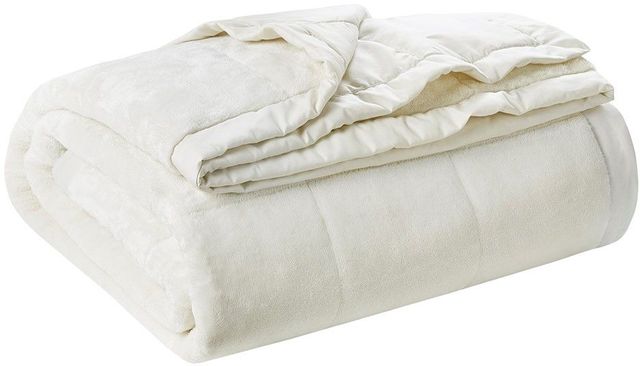 Olliix by Madison Park Coleman Ivory King Reversible Down Alternative Blanket-0