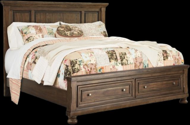 Signature Design by Ashley® Flynnter Medium Brown King Storage Panel Bed-0