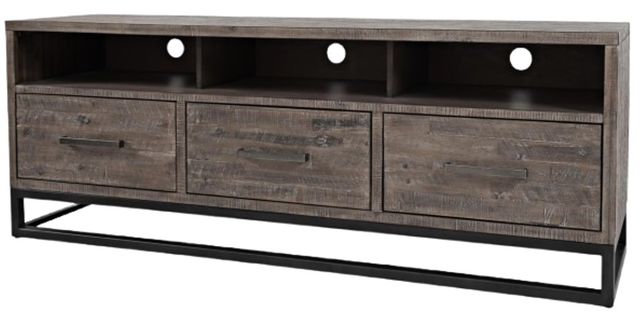 Jofran Inc. East Hampton Distressed Gray 70" Media Console-2