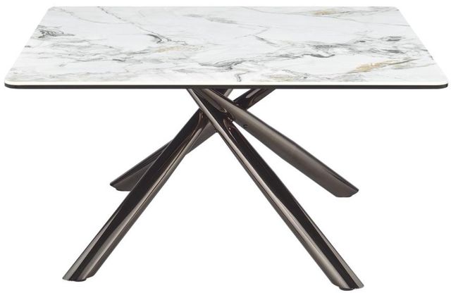 Coaster® Carvell 3-Piece Mirage White Occasional Table with Black Nickel Base Set-4