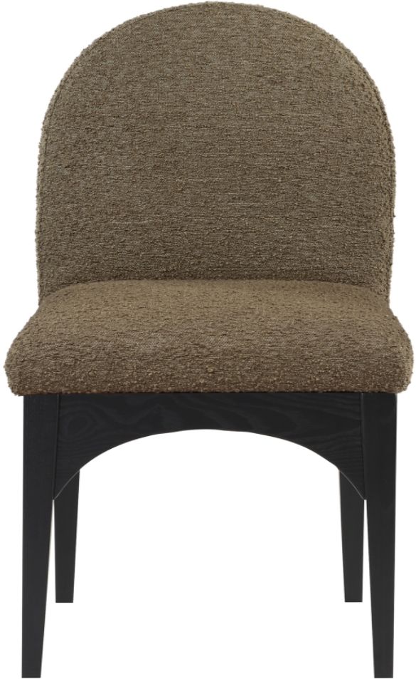 Meridian Furniture Waldorf Olive/Black Boucle Upholstered Dining Chair-1