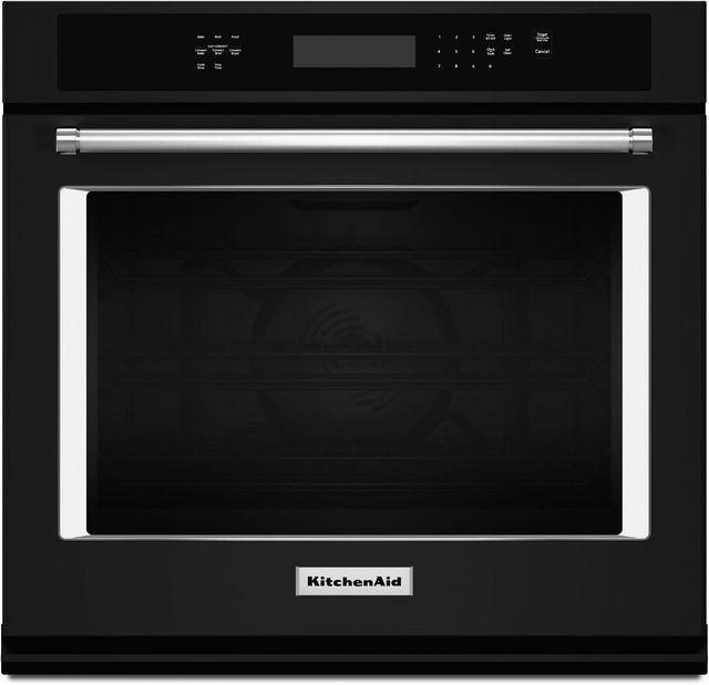 KitchenAid® 30" Black Electric Single Oven Built In-0
