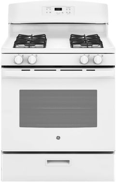 GE® 30" White Freestanding Gas Range