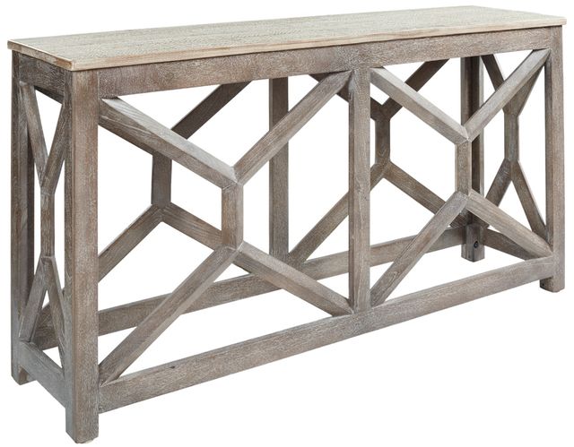 Signature Design by Ashley® Lanzburg Antique Gray Sofa Table-0