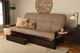 Kodiak Furniture Phoenix Linen Stone/Espresso Queen Storage Futon with Mattress-1