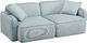 TOV Furniture Travie 2-Piece Sea Blue Modular Loveseat-0