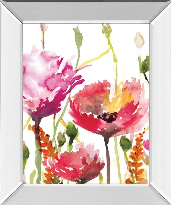 Classy Art Blooms and Buds by Rebecca Meyers Mirror Framed Wall Art-1
