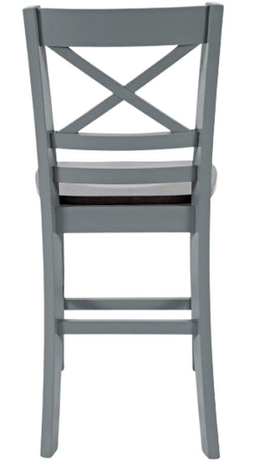 Jofran Inc. Asbury Park Autumn Brown/Gray X-Back Counter Stool-3