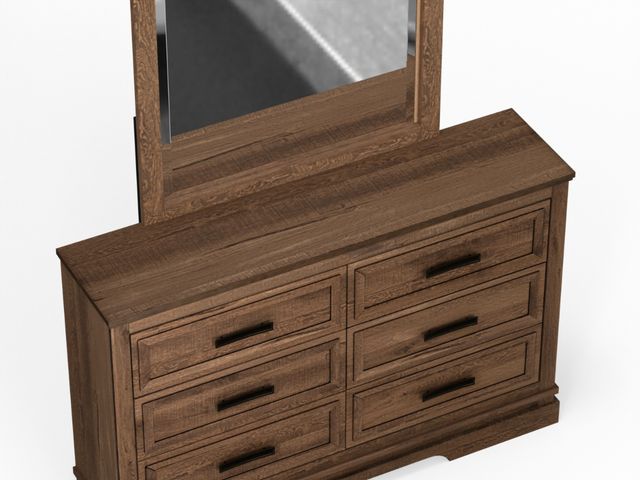 women's brown and white polka dot dress Retro Wood Frame Mirror main image 0
