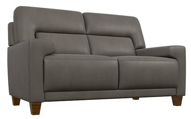 La-Z-Boy® Draper Pewter Leather Loveseat-0
