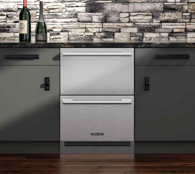 Signature Kitchen Suite Professional Series 24" Stainless Steel Undercounter Refrigerator/Freezer Drawers Panel Kit-2