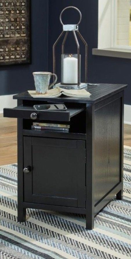 American Wholesale Furniture Claypool Black Chairside Table-3