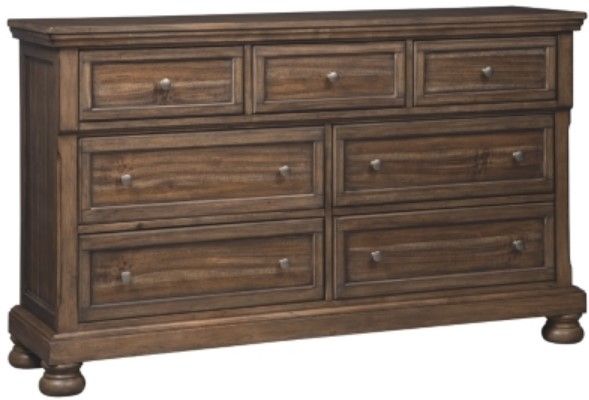 Signature Design by Ashley® Flynnter 5-Piece Medium Brown Queen Panel Bed Set-2