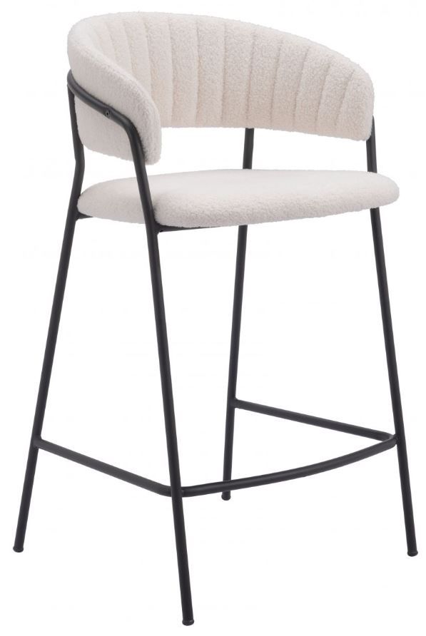 Zuo® Modern Josephine 2-Piece Black/Cream Counter Stool Set-0