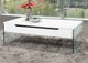 Brassex Inc. White Coffee Table with Glass Base-1