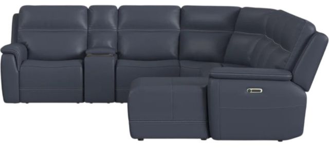 Flexsteel® Sawyer Marine Leather Power Reclining Sectional with Power Headrests and Lumbar with Custom Layout Options-3