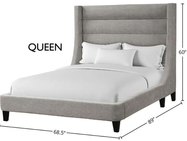 Parker House® Jacob Luxe Light Gray Queen Upholstered Panel Bed-2