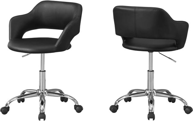 Monarch Specialties Inc. Black and Chrome Metal Hydraulic Lift Base Office Chair