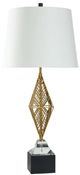 StyleCraft Black/Gold Veil/White Table Lamp-0