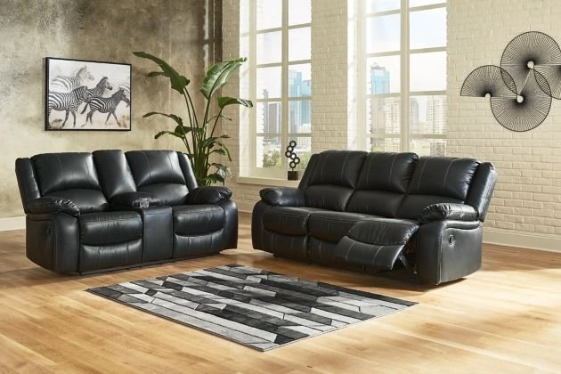 Signature Design by Ashley® Calderwell 2-Piece Black Reclining Living Room Set-3