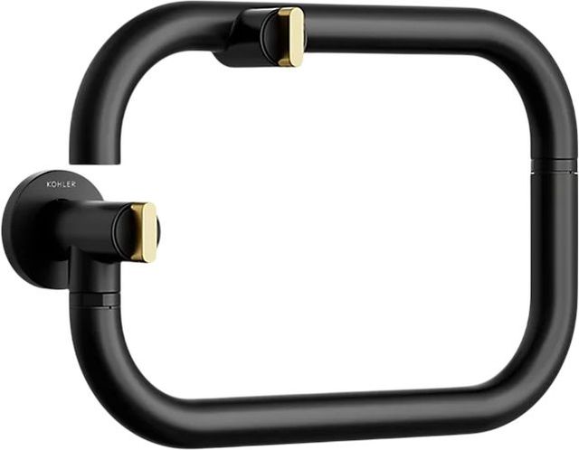 KOHLER® Components® Brushed Moderne Brass/Matte Black Wall-Mount Pot Filler-0