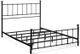 Bernards Zora Black Queen Flat Rail Spindle Metal Bed-0