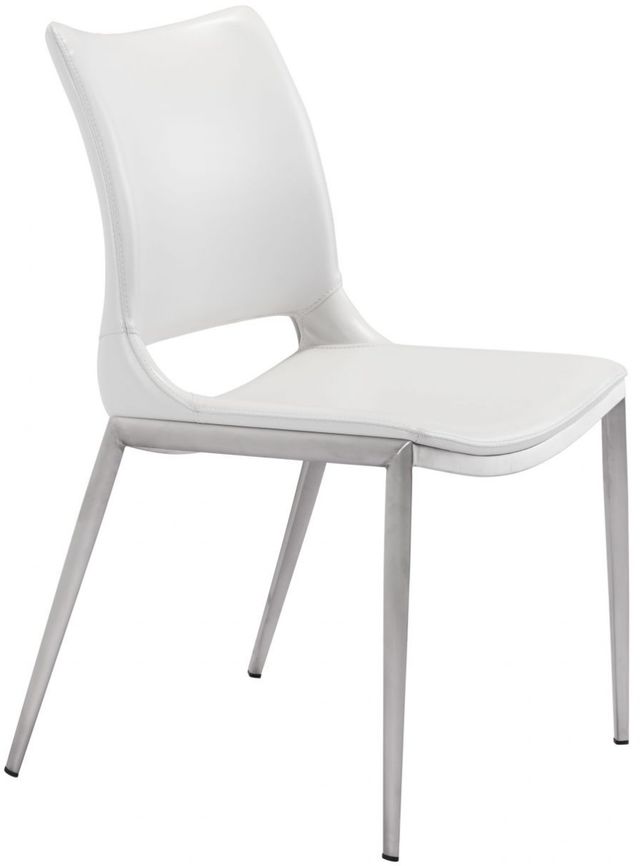 Zuo® Modern Ace White/Silver Dining Chair-0